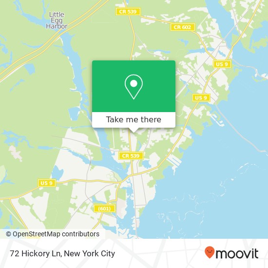 Mapa de 72 Hickory Ln, Tuckerton (LITTLE EGG HARBOR), NJ 08087