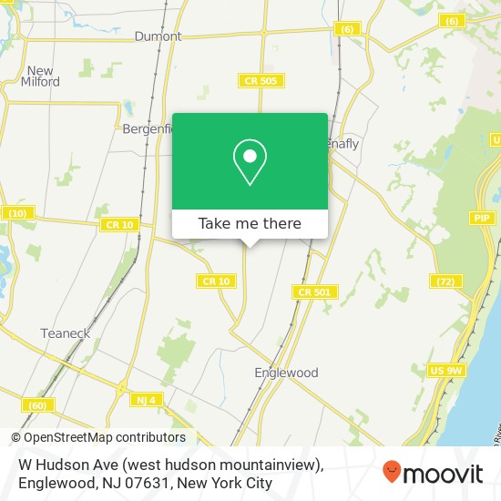 Mapa de W Hudson Ave (west hudson mountainview), Englewood, NJ 07631
