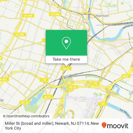 Mapa de Miller St (broad and miller), Newark, NJ 07114