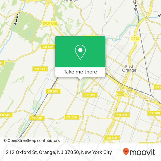 Mapa de 212 Oxford St, Orange, NJ 07050