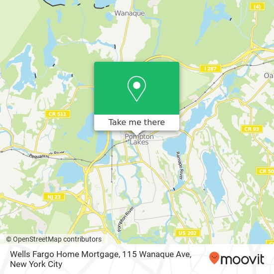 Mapa de Wells Fargo Home Mortgage, 115 Wanaque Ave