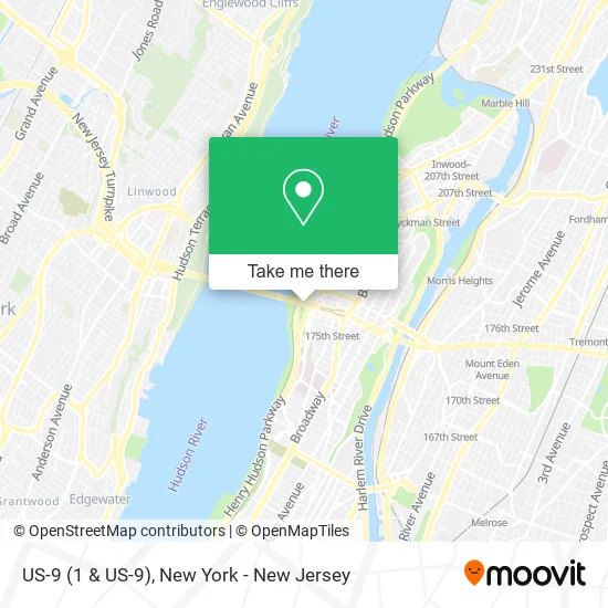 US-9 (1 & US-9) map