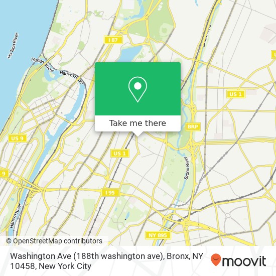 Washington Ave (188th washington ave), Bronx, NY 10458 map