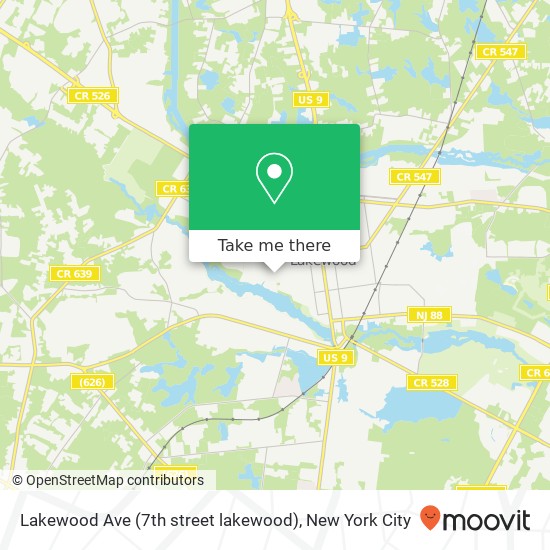 Mapa de Lakewood Ave (7th street lakewood), Lakewood, NJ 08701