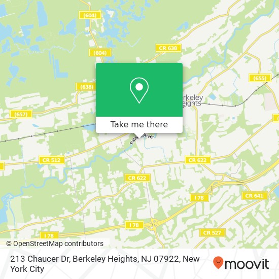 213 Chaucer Dr, Berkeley Heights, NJ 07922 map