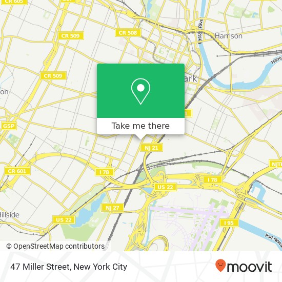 47 Miller Street, 47 Miller St, Newark, NJ 07114, USA map