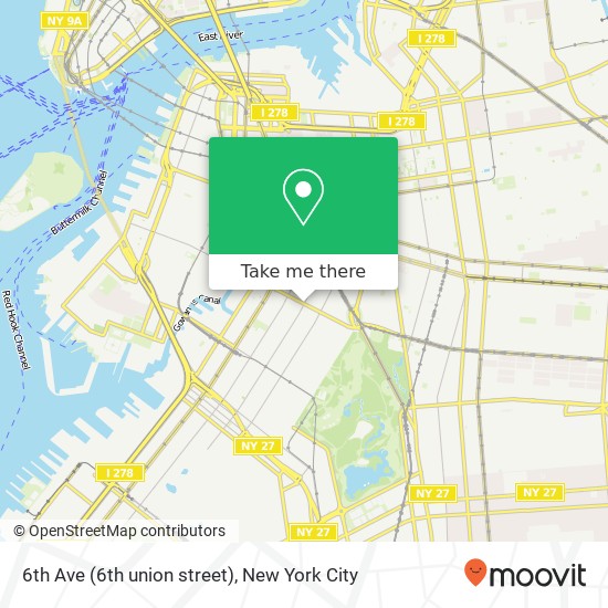 Mapa de 6th Ave (6th union street), Brooklyn, NY 11215
