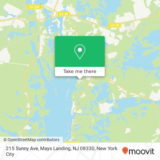 215 Sunny Ave, Mays Landing, NJ 08330 map