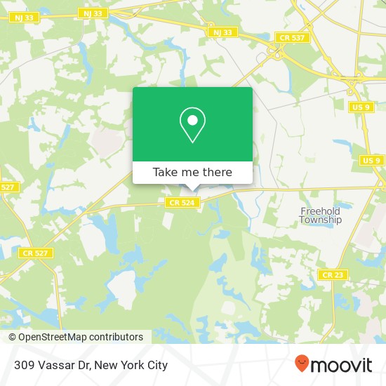 309 Vassar Dr, Freehold, NJ 07728 map