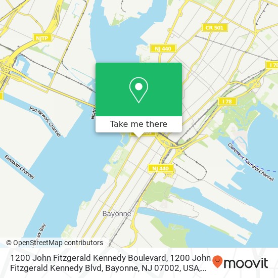Mapa de 1200 John Fitzgerald Kennedy Boulevard, 1200 John Fitzgerald Kennedy Blvd, Bayonne, NJ 07002, USA