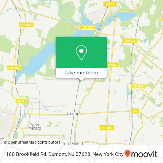 Mapa de 180 Brookfield Rd, Dumont, NJ 07628