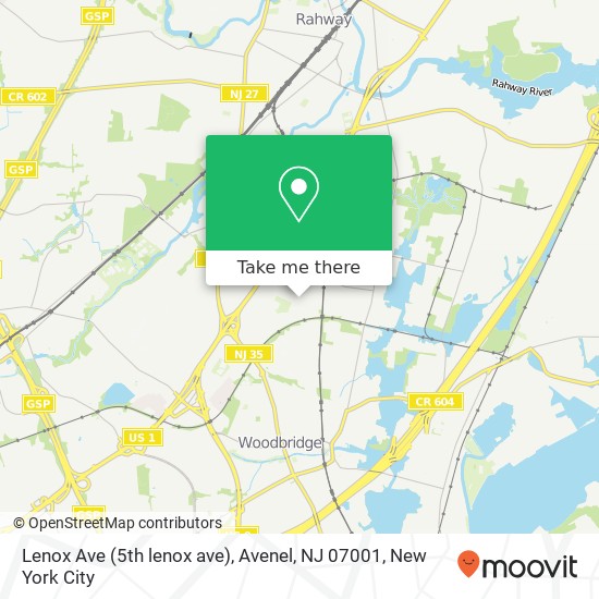 Mapa de Lenox Ave (5th lenox ave), Avenel, NJ 07001