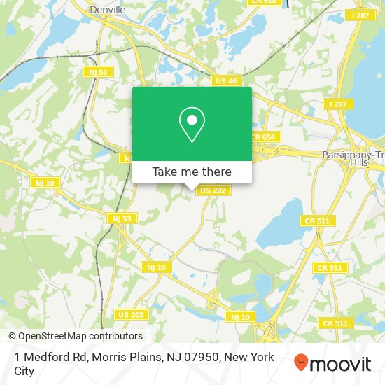 Mapa de 1 Medford Rd, Morris Plains, NJ 07950