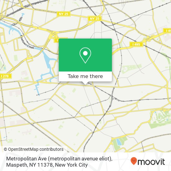 Mapa de Metropolitan Ave (metropolitan avenue eliot), Maspeth, NY 11378