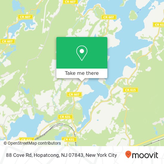 Mapa de 88 Cove Rd, Hopatcong, NJ 07843