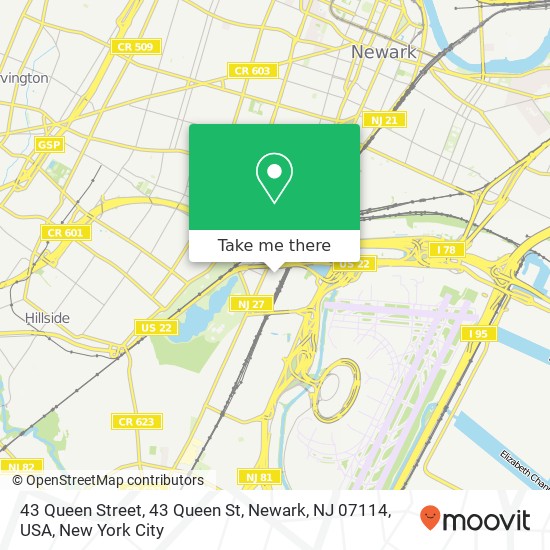 43 Queen Street, 43 Queen St, Newark, NJ 07114, USA map