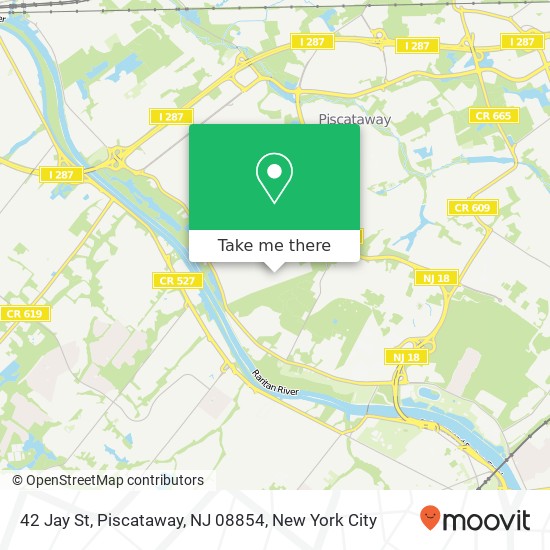 Mapa de 42 Jay St, Piscataway, NJ 08854