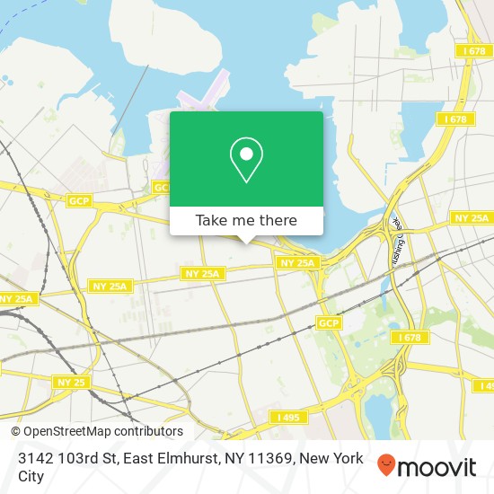 Mapa de 3142 103rd St, East Elmhurst, NY 11369