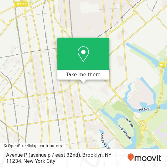 Mapa de Avenue P (avenue p / east 32nd), Brooklyn, NY 11234