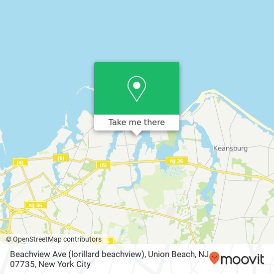 Beachview Ave (lorillard beachview), Union Beach, NJ 07735 map