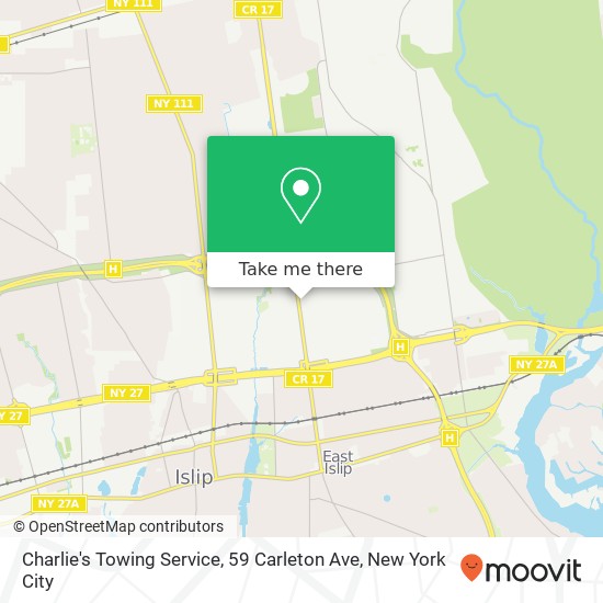 Mapa de Charlie's Towing Service, 59 Carleton Ave