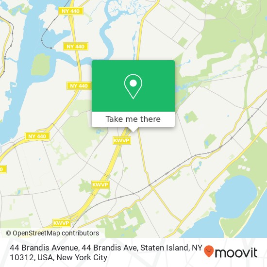 Mapa de 44 Brandis Avenue, 44 Brandis Ave, Staten Island, NY 10312, USA