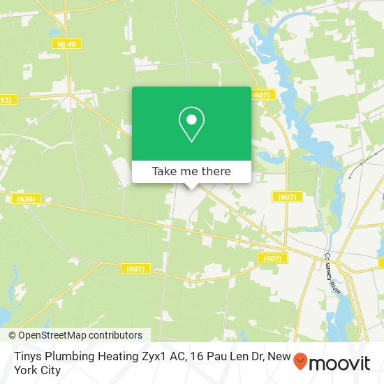 Tinys Plumbing Heating Zyx1 AC, 16 Pau Len Dr map