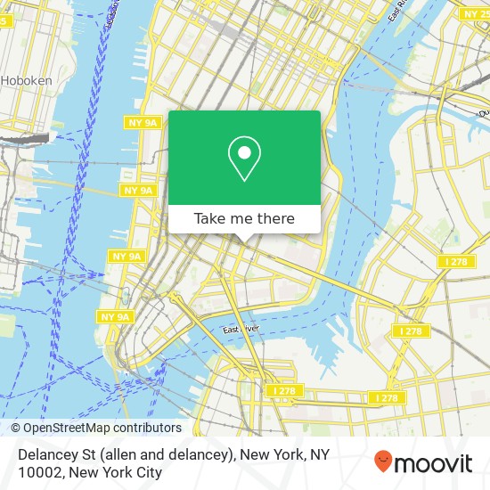 Delancey St (allen and delancey), New York, NY 10002 map