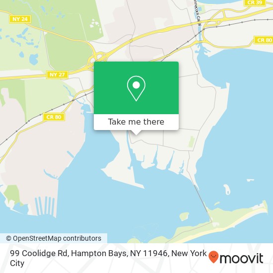 Mapa de 99 Coolidge Rd, Hampton Bays, NY 11946