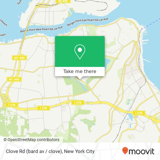 Mapa de Clove Rd (bard av / clove), Staten Island (New York City), NY 10301