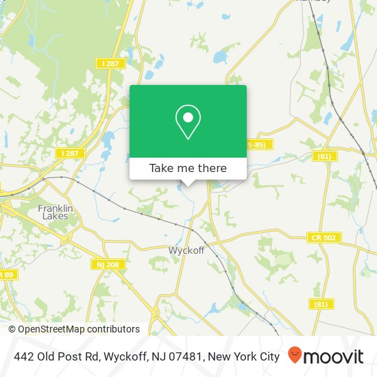 442 Old Post Rd, Wyckoff, NJ 07481 map