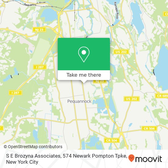 Mapa de S E Brozyna Associates, 574 Newark Pompton Tpke