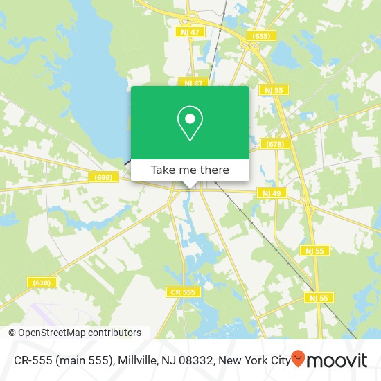 Mapa de CR-555 (main 555), Millville, NJ 08332