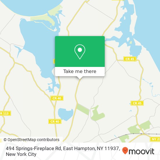 Mapa de 494 Springs-Fireplace Rd, East Hampton, NY 11937