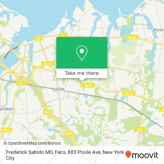 Frederick Sabido MD, Facs, 883 Poole Ave map