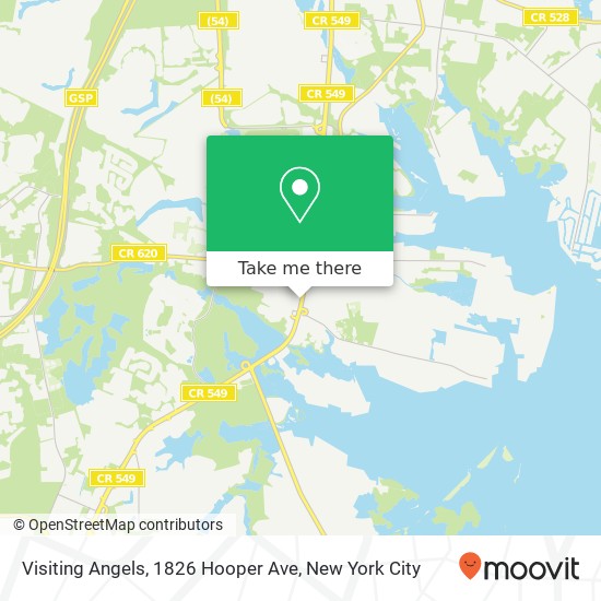 Visiting Angels, 1826 Hooper Ave map