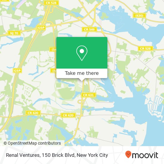 Mapa de Renal Ventures, 150 Brick Blvd