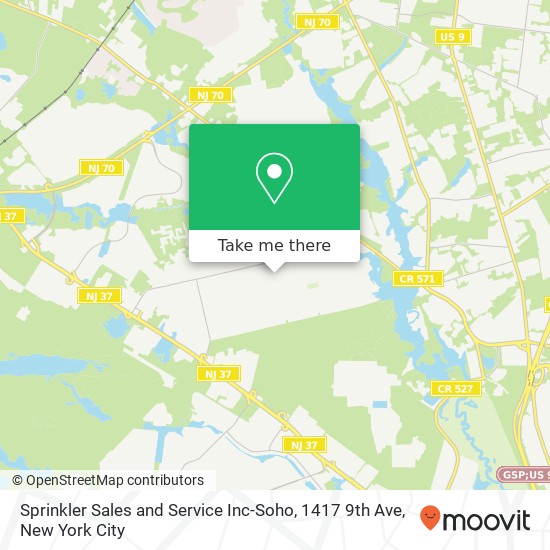 Mapa de Sprinkler Sales and Service Inc-Soho, 1417 9th Ave