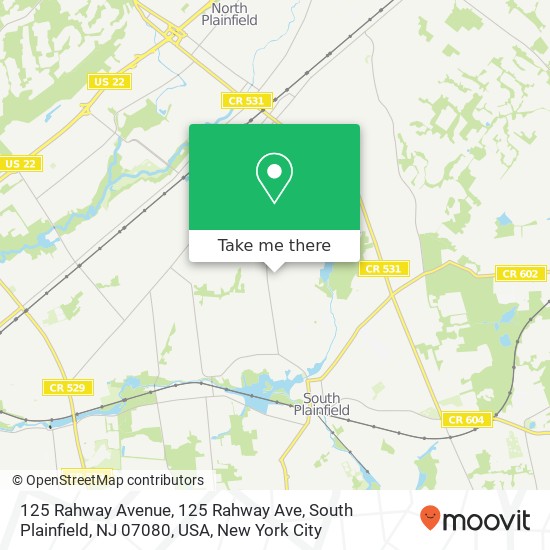 Mapa de 125 Rahway Avenue, 125 Rahway Ave, South Plainfield, NJ 07080, USA