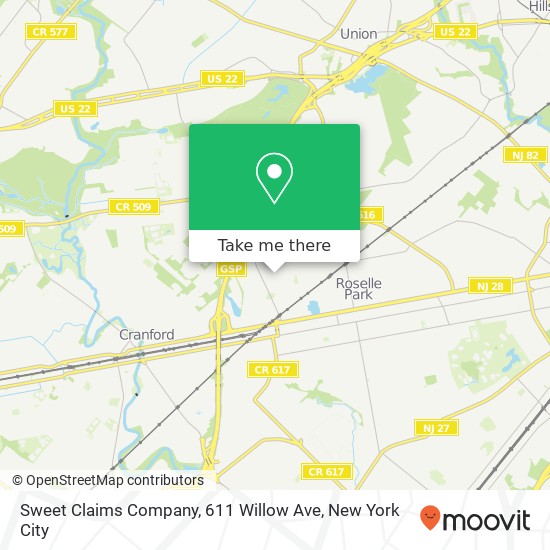 Sweet Claims Company, 611 Willow Ave map