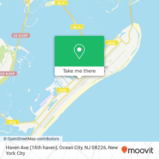 Mapa de Haven Ave (16th haven), Ocean City, NJ 08226