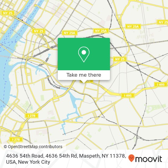 4636 54th Road, 4636 54th Rd, Maspeth, NY 11378, USA map