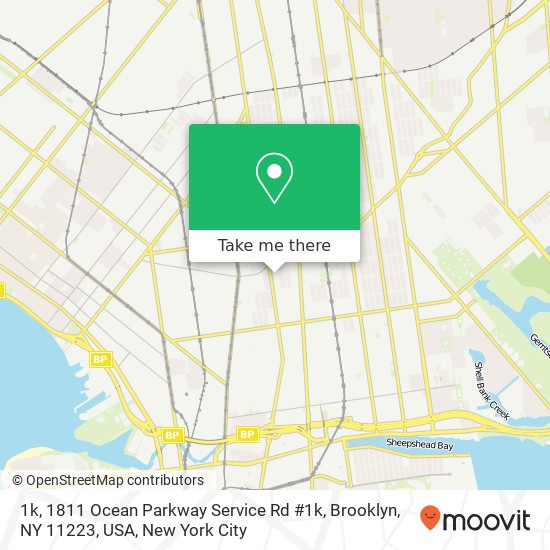 Mapa de 1k, 1811 Ocean Parkway Service Rd #1k, Brooklyn, NY 11223, USA