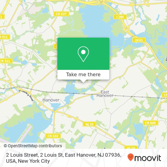 2 Louis Street, 2 Louis St, East Hanover, NJ 07936, USA map