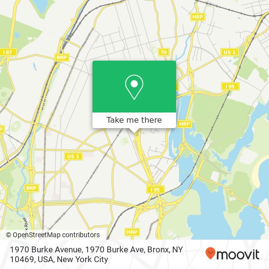 Mapa de 1970 Burke Avenue, 1970 Burke Ave, Bronx, NY 10469, USA