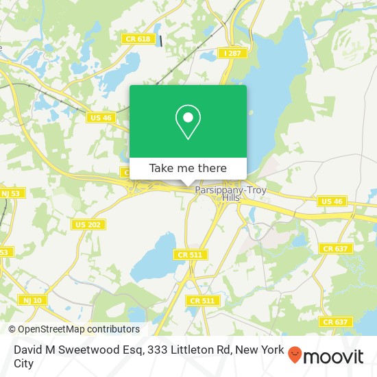 Mapa de David M Sweetwood Esq, 333 Littleton Rd