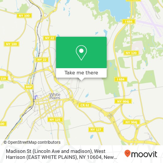 Mapa de Madison St (Lincoln Ave and madison), West Harrison (EAST WHITE PLAINS), NY 10604