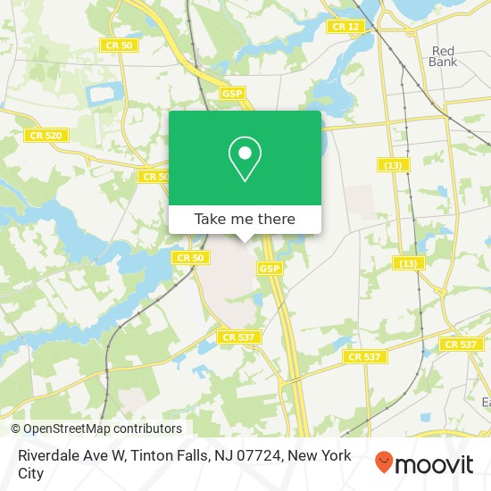 Mapa de Riverdale Ave W, Tinton Falls, NJ 07724
