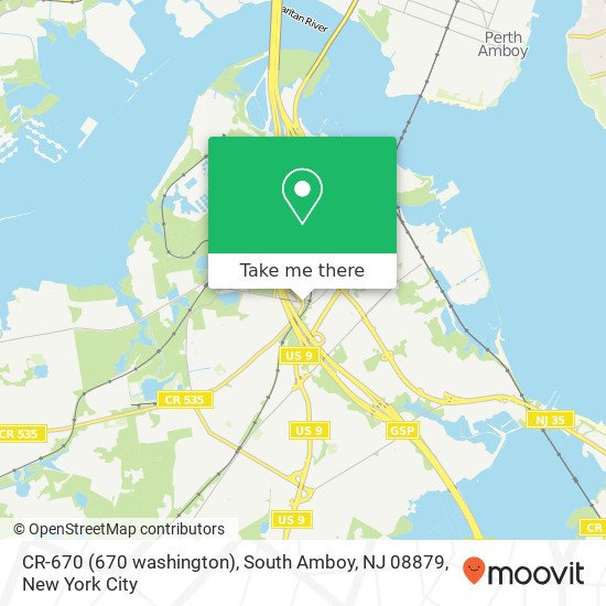 Mapa de CR-670 (670 washington), South Amboy, NJ 08879