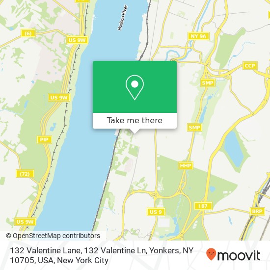 Mapa de 132 Valentine Lane, 132 Valentine Ln, Yonkers, NY 10705, USA